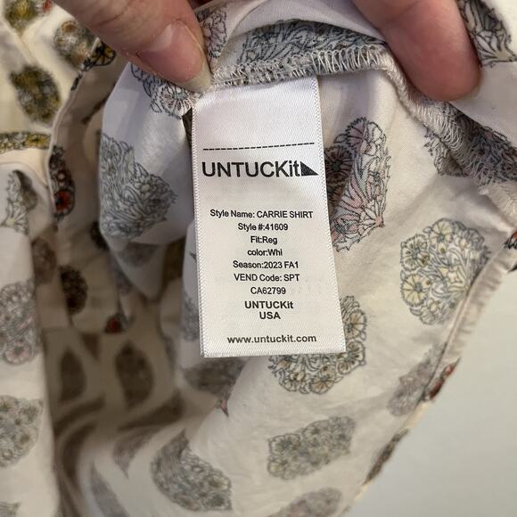 UNTUCKit Carrie Cream Patterned Blouse - Picture 6 of 16